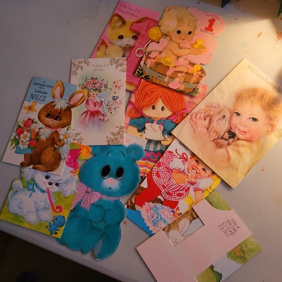 Hallmark Other - 50 yr old Vintage 1973 lot of 9 1yr old girl birthday cards